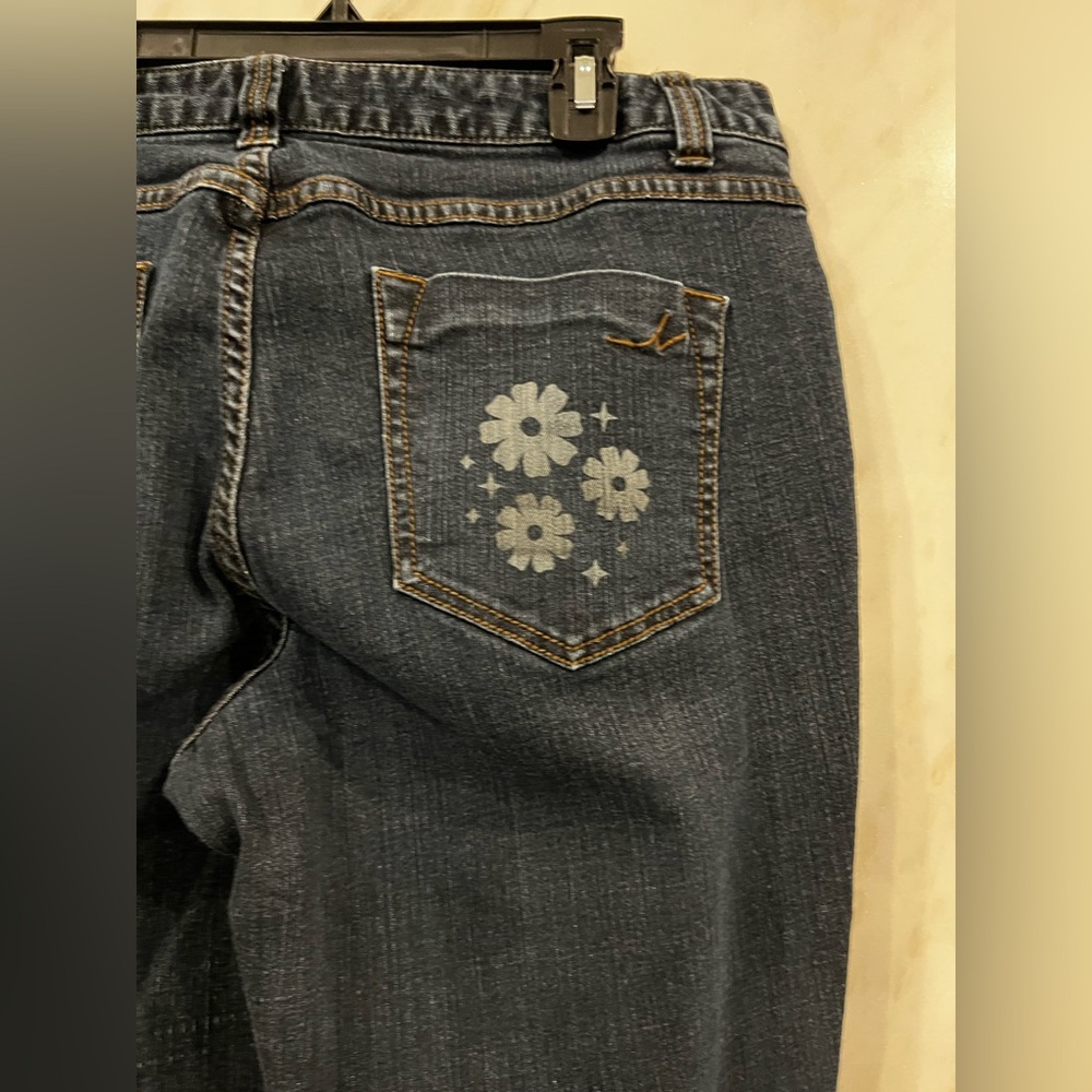 INC International Concepts Dark Blue Butterfly Jeans - Picture 6 of 8